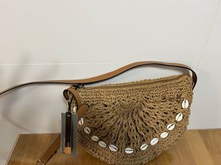 Bolso Parfois tejido conchas nuevo