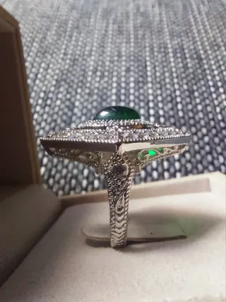 Anello vintage simil smeraldo