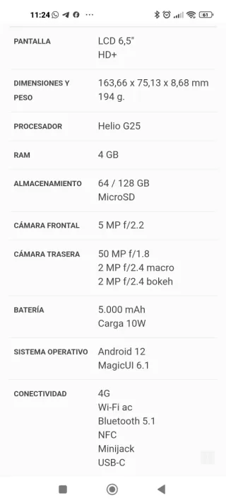 Teléfono Honor 6X