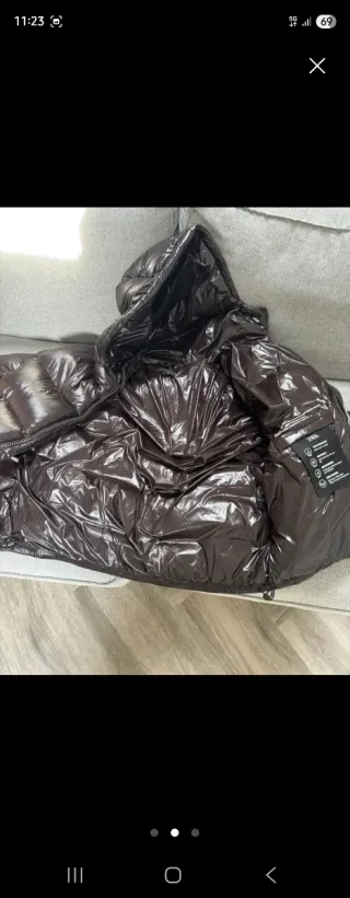 Chaqueta plumas puffer Zara hombre marrón