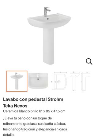 Lavabo Teka Strohm Nexos con pedestal blanco