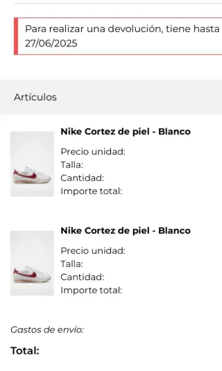 Zapatillas Nike Cortez Blancas - 40.5 y 40