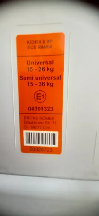 Silla coche Romer Isofix 15-36kg