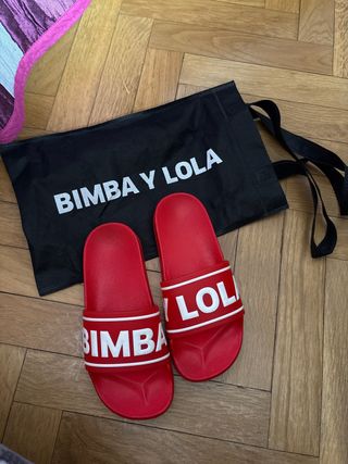 Chanclas Bimba y Lola Rojas y Blancas