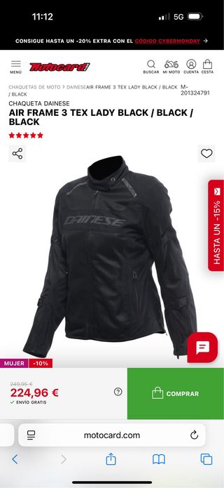 Chaqueta Dainese Moto Mujer Negra