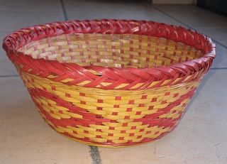 Cestino vimini rosso/giallo 21x9 cm