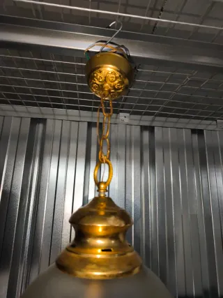 Lámpara colgante vintage cristal y metal