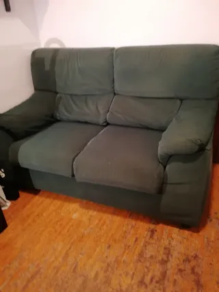 Sofá 2 plazas verde tela