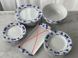 Vajilla Vista Alegre Flores Azules