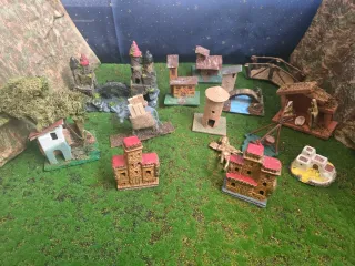 Presepe stock: casette, ponti, mulino