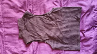 Top smanicato a righe