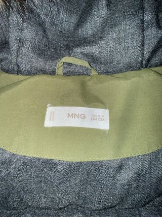 Parka Mango verde 13/14 años con 2 usos