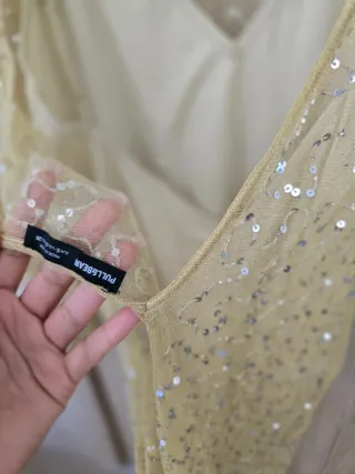 Vestido fiesta lentejuelas dorado