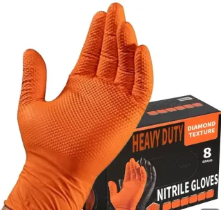 Guantes Nitrilo Gruesos Talla L Naranja