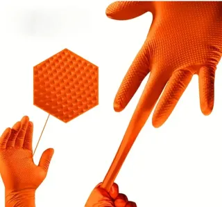 Guantes Nitrilo Gruesos Talla L Naranja