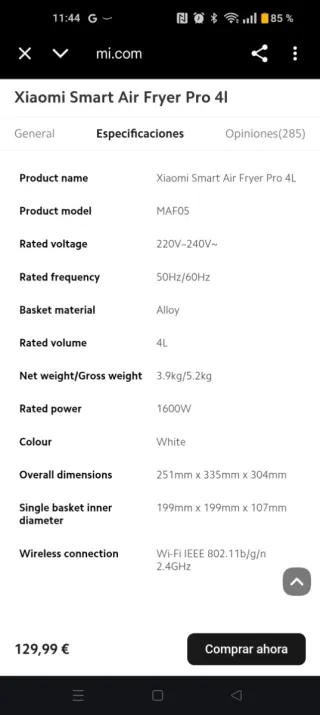 Freidora Xiaomi Smart Pro 4L