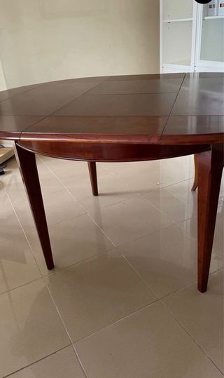 Mesa y 6 Sillas Comedor Madera 115 extensible, 160