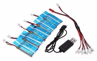 Pack de 5 Baterias Drone Syma y Cable Cargador