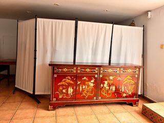 4 Biombos Tela Blanca 80x170cm