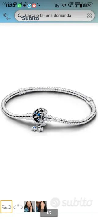 Bracciale Pandora Luna e Stelle Tg.L 23 cm.