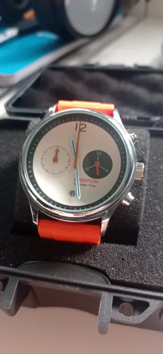 Reloj Phantom Cronógrafo Estilo Años 70s Naranja