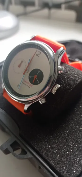 Reloj Phantom Cronógrafo Estilo Años 70s Naranja