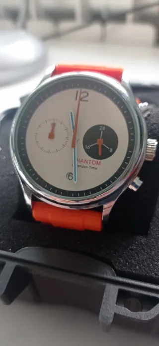 Reloj Phantom Cronógrafo Estilo Años 70s Naranja