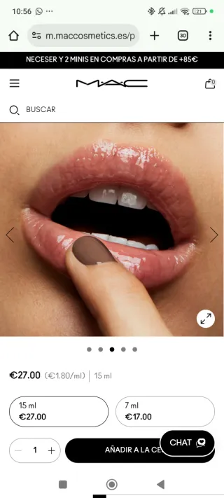 MAC Lipglass Brillo de Labios Transparente