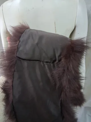 Stola scialle vera pelle marrone