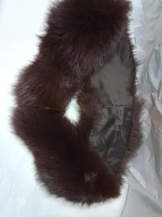 Stola scialle vera pelle marrone