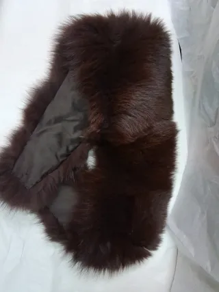 Stola scialle vera pelle marrone