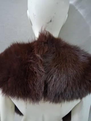 Stola scialle vera pelle marrone