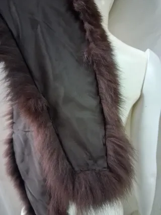 Stola scialle vera pelle marrone