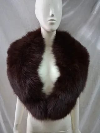 Stola scialle vera pelle marrone