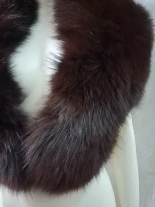 Stola scialle vera pelle marrone