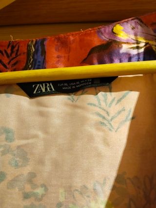 Blusa Zara Seda Estampado Asiático Talla XL