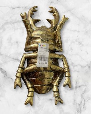 Escarabajo Decorativo Dorado Metal