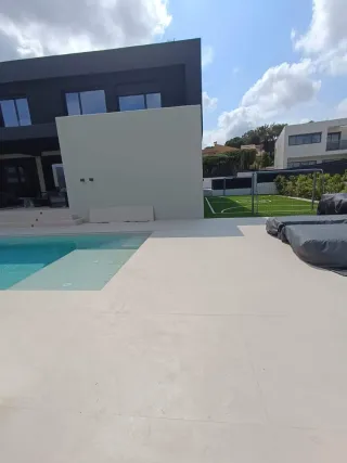 Hormigón impreso piscinas obra