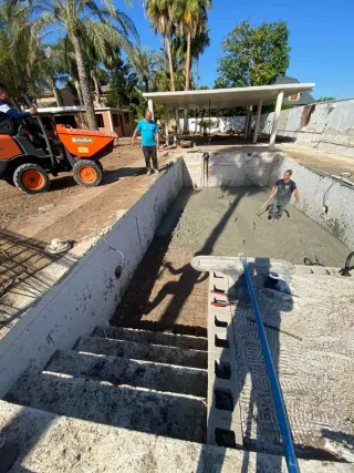 Hormigón impreso piscinas obra