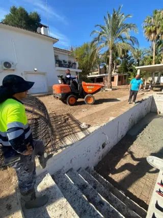 Hormigón impreso piscinas obra