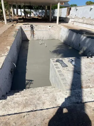 Hormigón impreso piscinas obra