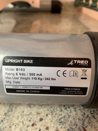 Bicicleta Estática Blanca y Gris