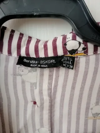 Camisa de rayas granate con pandas