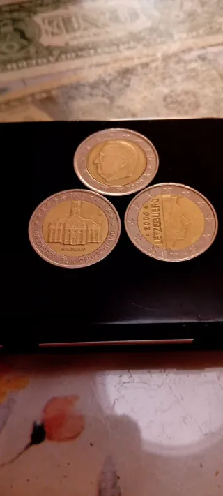 Lote 3 monedas 2 euros