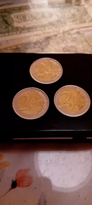 Lote 3 monedas 2 euros
