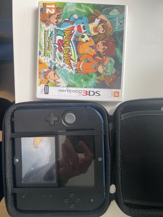 Nintendo 3DS blu + caricatore + Inazuma Eleven GO