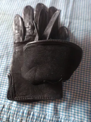 Guantes de piel mujer negros