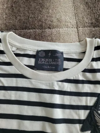 Camiseta sin mangas IKKS rayas negra y blanca