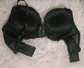 Sujetador negro encaje con cordones