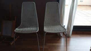 2 Sillas Mimbre Blancas
